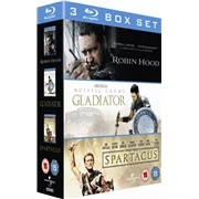 3 Film Box Set: Gladiator/Spartacus/Robin Hood Blu Ray - Russell Crowe, Max von Sydow 
